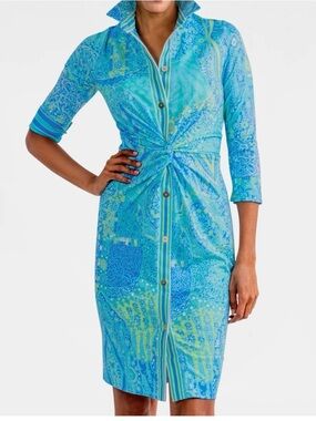 Gretchen Scott Designs Twist & Shout Dress-Grand Bazaar Turquoise